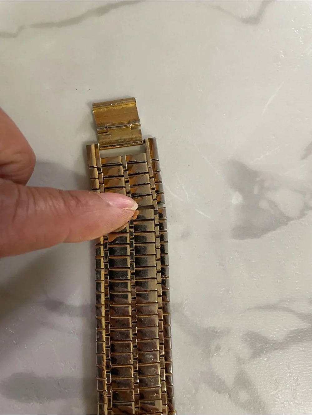 18K Bulova Gold Plated and Blue Rectangular Bracelet Watch